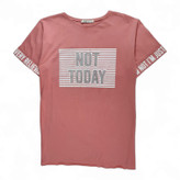 تیشرت لانگ زنانه صورتی برند E.M.R نمای جلو