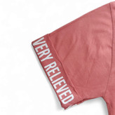 تیشرت لانگ زنانه صورتی برند E.M.R با چاک بغل، آستین کوتاه، مناسب تابستان