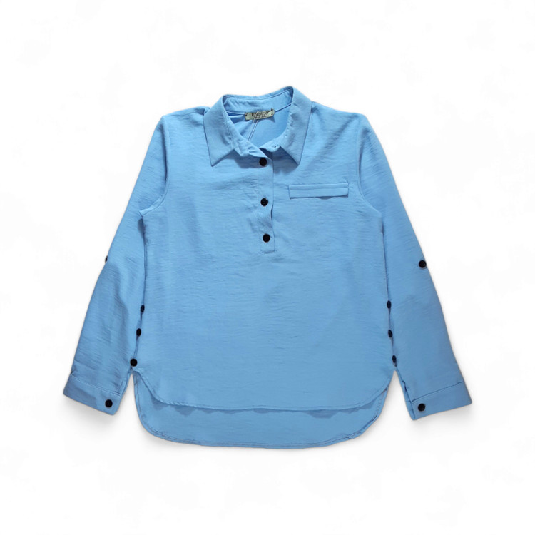 شومیز ابروبادی ترک رنگ آبی