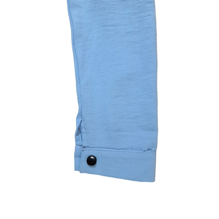 شومیز ترک زنانه با پارچه ابروبادی – رنگ آبی آسمانی لطیف و خنک