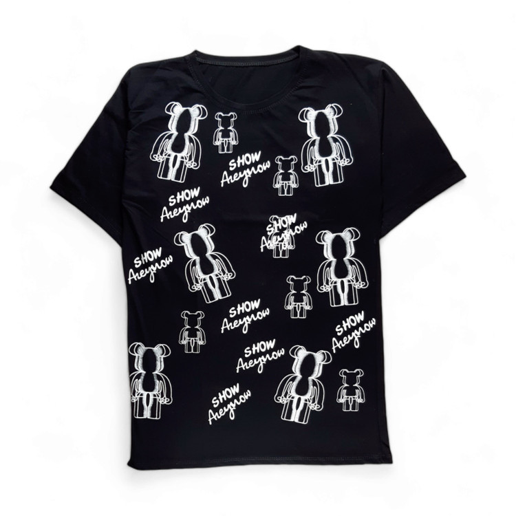 تیشرت زنانه مشکی اسپرت با طراحی لانگ