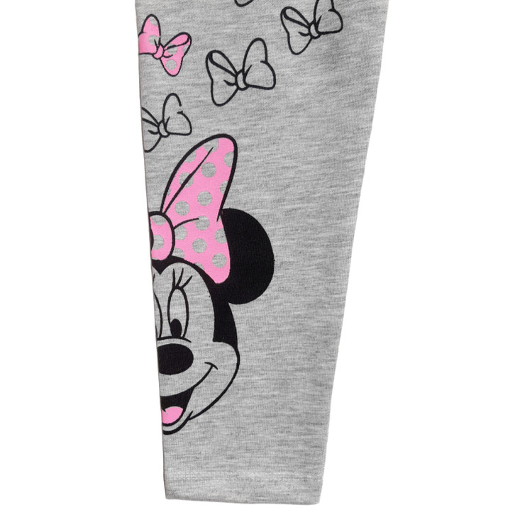 شلوار دخترانه طوسی روشن طرح میکی موس کمر کشدار و خنک