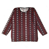 استایل کامل بلوز زنانه قرمز آجری موهر Nezir مناسب بهار و تابستان