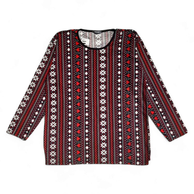 استایل کامل بلوز زنانه قرمز آجری موهر Nezir مناسب بهار و تابستان