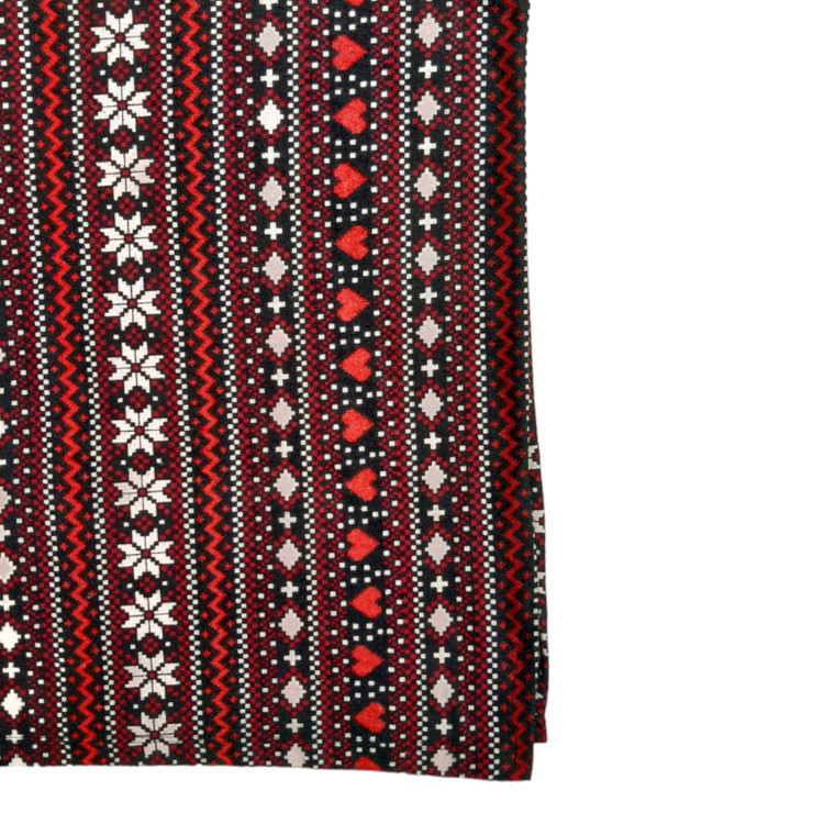 بلوز زنانه سایز بزرگ برند Nezir رنگ قرمز آجری طرحدار نمای جلو