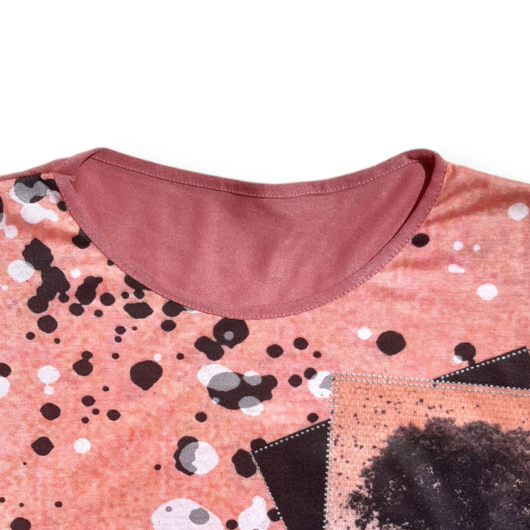 بلوز زنانه ویسکوز خنک طرح درخت نگین کاری شده مناسب بهار و تابستان