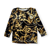 بلوز مخمل زنانه رنگ مشکی با طراحی ساده