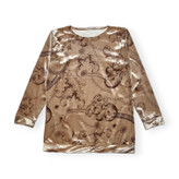 بلوز مخمل زنانه رنگ کرم، فری سایز شیک و مناسب پاییز و زمستان