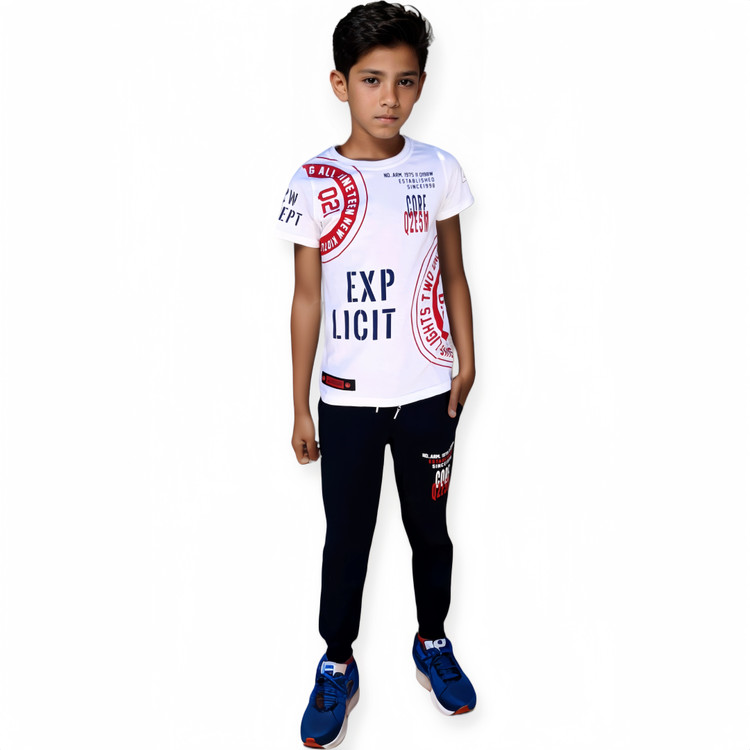 ست خنک تابستانی بچگانه سفید مشکی اورجینال ترک