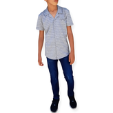 پیراهن پسرانه رسمی آستین کوتاه رنگ طوسی برند ترک Arca – نمای جلو