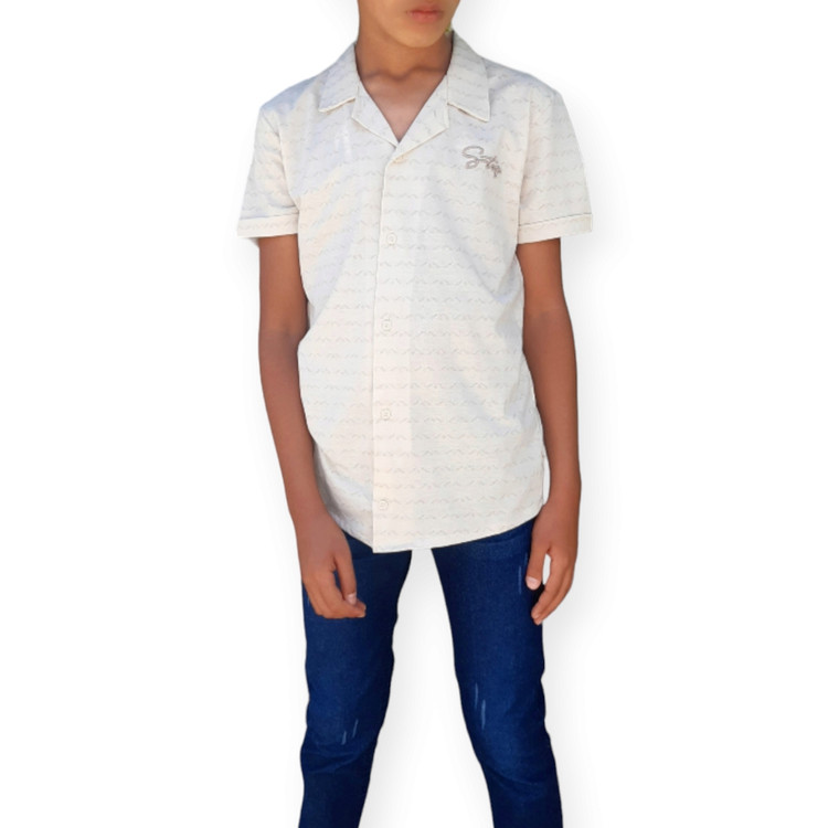 پیراهن آستین کوتاه پسرانه Arca مخصوص مهمانی رنگ کرم برای فصل گرم