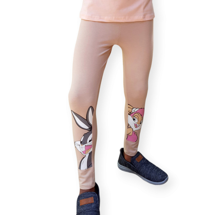 شلوار اسلیم فیت دخترانه با طراحی فانتزی باگزبانی