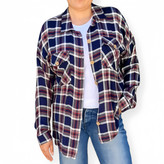 شومیز سورمهای زنانه چهارخانه ترک