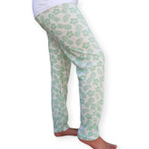 شلوار نخی زنانه ترک طرح فانتزی سفید رنگ سبز نمای بغل