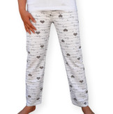 شلوار راحتی زنانه سفید با قلبهای طوسی مناسب پاییز از برند Fashion