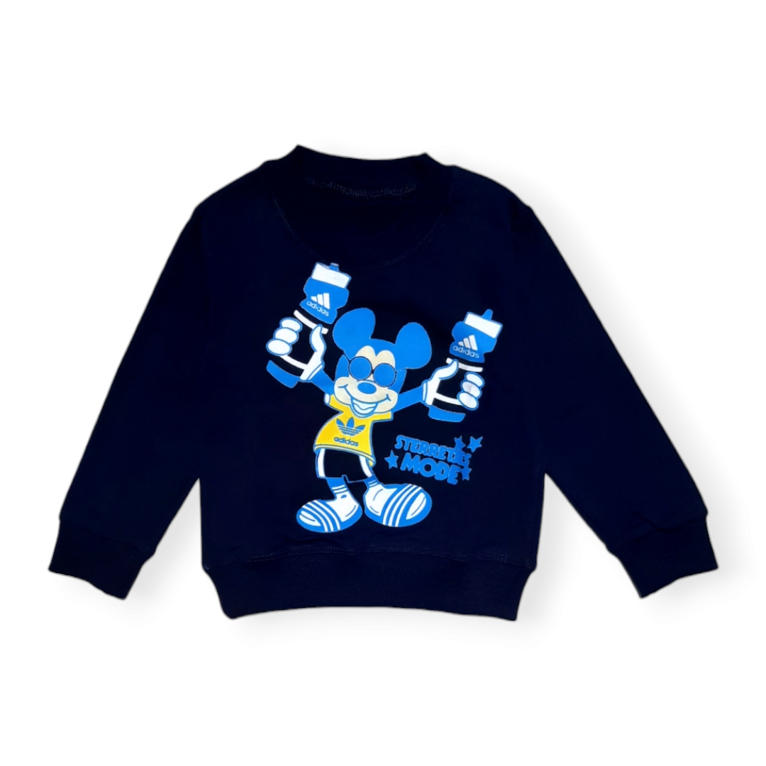 بلوز پسرانه میکی موس آستین بلند رنگ سورمهای مناسب زمستان