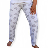 شلوار راحتی زنانه کمر کشدار سفید طرح فانتزی