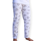 شلوار راحتی زنانه سفید طرح قلبی ترک - نمای جلو