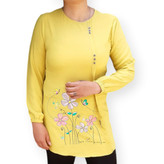 شومیز طلایی زنانه فریسایز پارچه ابروبادی – خنک و راحت برای بهار