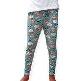 شلوار نخی دخترانه سبز با کمر کشی