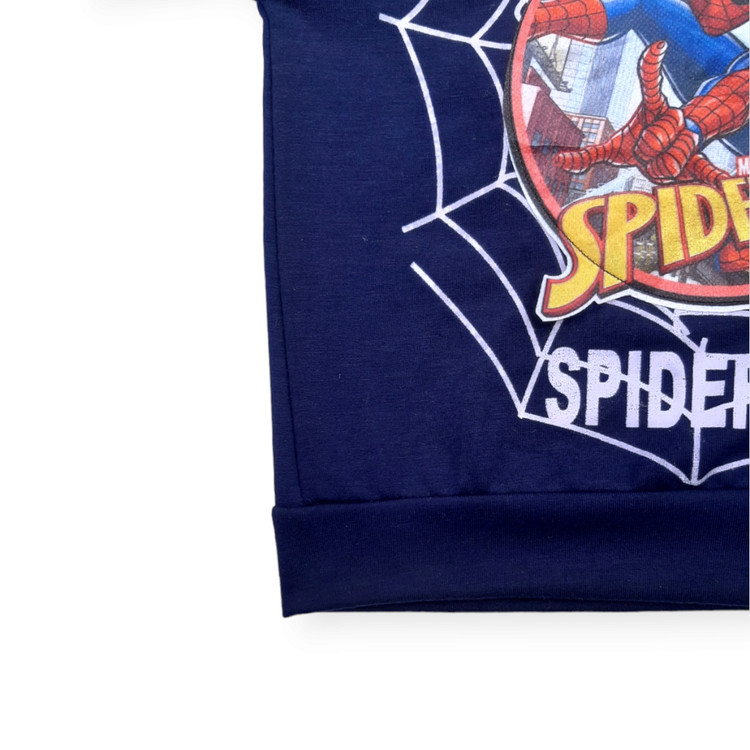 لباس بچگانه نخی پسرانه سورمهای با طرح اسپایدرمن جذاب