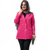 مانتو مجلسی سرخابی زنانه – پارچه کرپ مازراتی خوشفرم