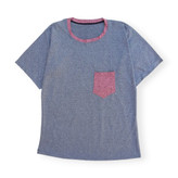 تیشرت زنانه جیب دار رنگ طوسی با پارچه مولینه مناسب بهار و تابستان