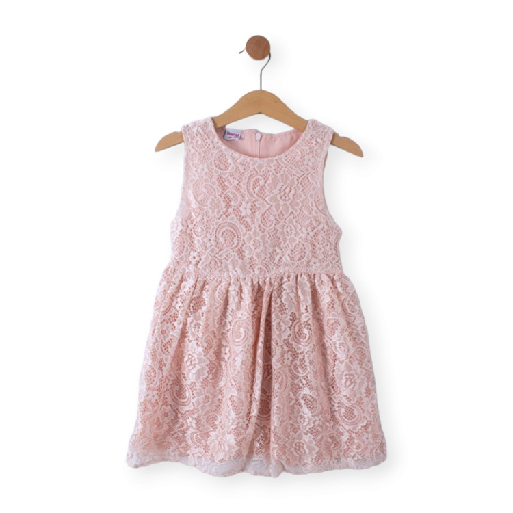 لباس مجلسی صورتی بچگانه با کت لی اورجینال ترک