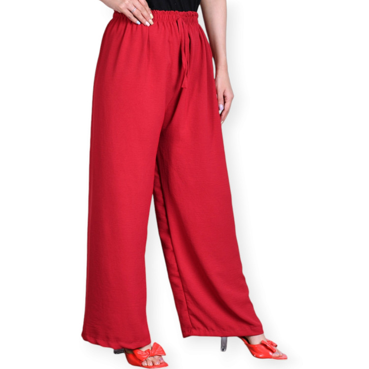 شلوار زنانه بگ ابروبادی رنگ قرمز نمای کامل