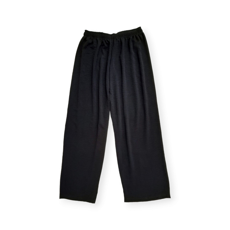 شلوار زنانه بگ ابروبادی رنگ مشکی نمای جلو با تنخور آزاد