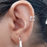 گوشواره نقره ۹۲۵ Beeline تایلند طرح ستاره و ماه