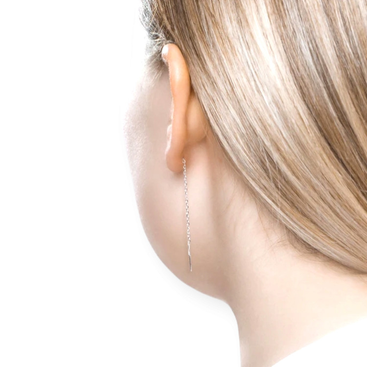 گوشواره مثلثی هندسی دوبل نقرهای