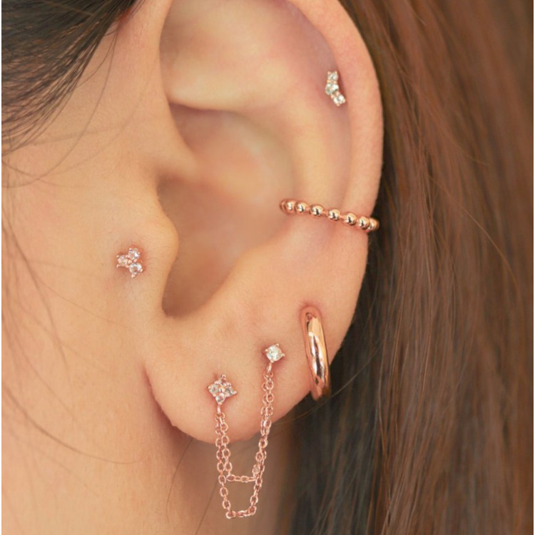 گوشواره زنانه اورجینال استیل حلقهای مینیمال زرگلد