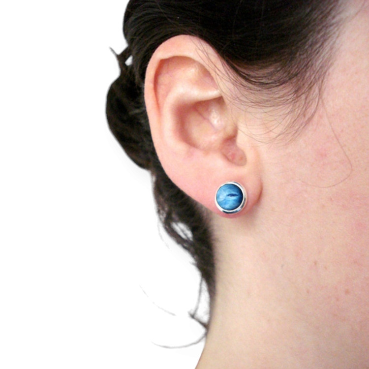 گوشواره استیل مینمیال آبی اقیانوسی