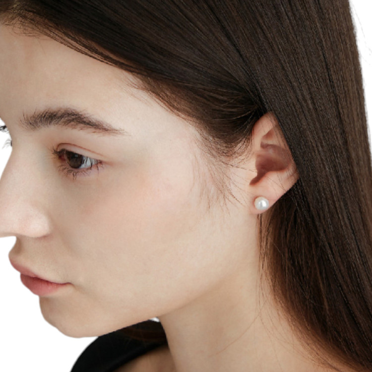 سه جفت گوشواره میخی استیل با مروارید سفید کلاسیک و مینیمال