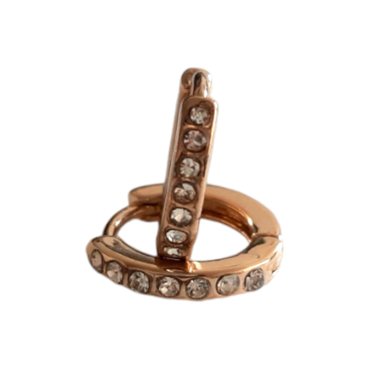 گوشواره استیل زنانه ساده و شیک رنگ طلایی و رزگلد