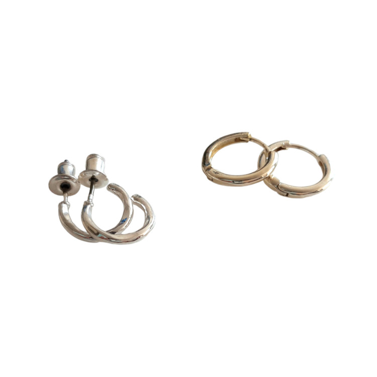 ست اکسسوری زنانه استیل رنگ نقرهای مدل روزمره