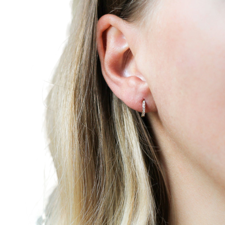 گوشواره حلقهای ساده استیل طلایی برند Six