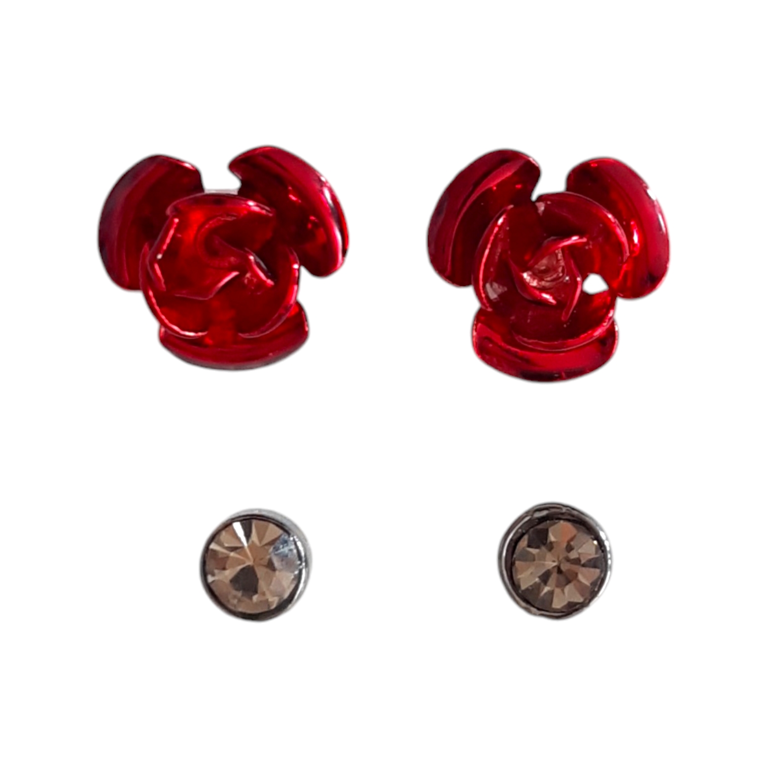 گوشواره میخی گل رز مشکی