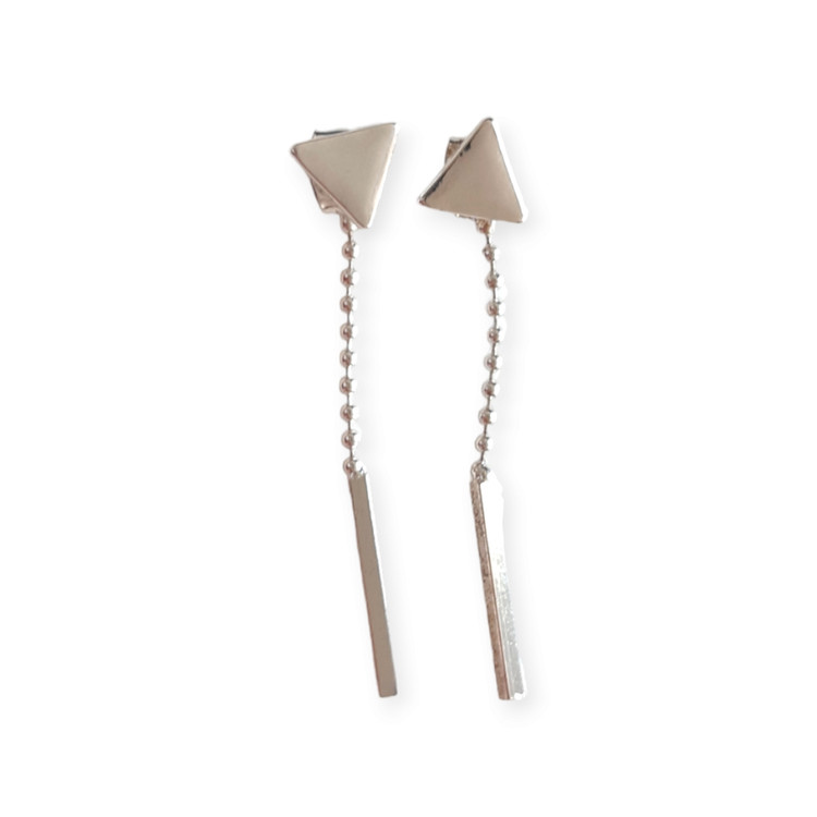 گوشواره استیل میخی مثلثی آویزدار زنانه