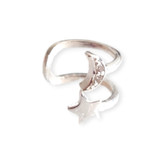 گوشواره نقره زنانه ماه و ستاره با سنگ زیرکونیا