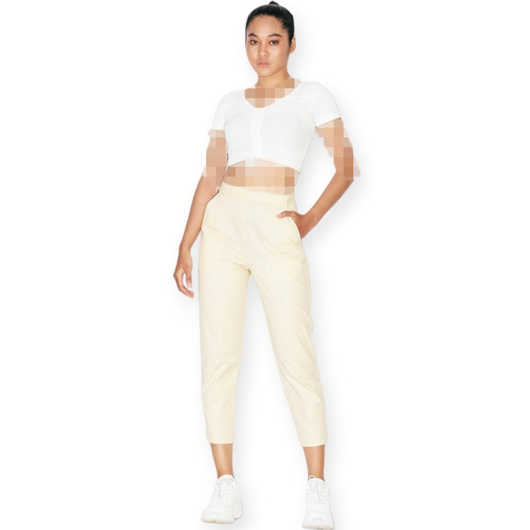 کراپ یقه هفت سفید زنانه ترک برند Miss Ece از نمای جلو