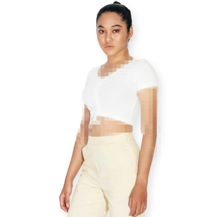 استایل کامل کراپ سفید کبریتی مناسب ست با شلوار یا دامن