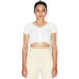 کراپ سفید جذب مدل کوتاه برند Miss Ece از نمای نیمتنه