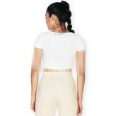 نمای پشت کراپ سفید کبریتی، مناسب استایل روزمره