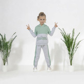 ست هودی و شلوار اسپرت بچگانه طوسی روشن – برند ترک Pampal Moda