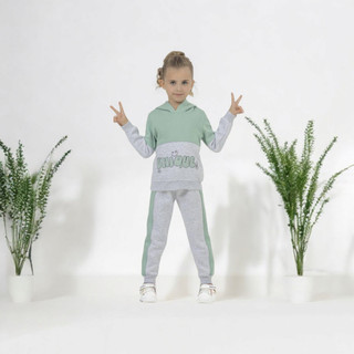 ست هودی و شلوار اسپرت بچگانه طوسی روشن – برند ترک Pampal Moda