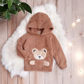 لباس گرم کودکانه با هودی تدی خرسی رنگ قهوهای مناسب فصول سرد