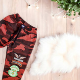 شلوار اسلش پسرانه ارتشی آجرس با دمپای گت دار