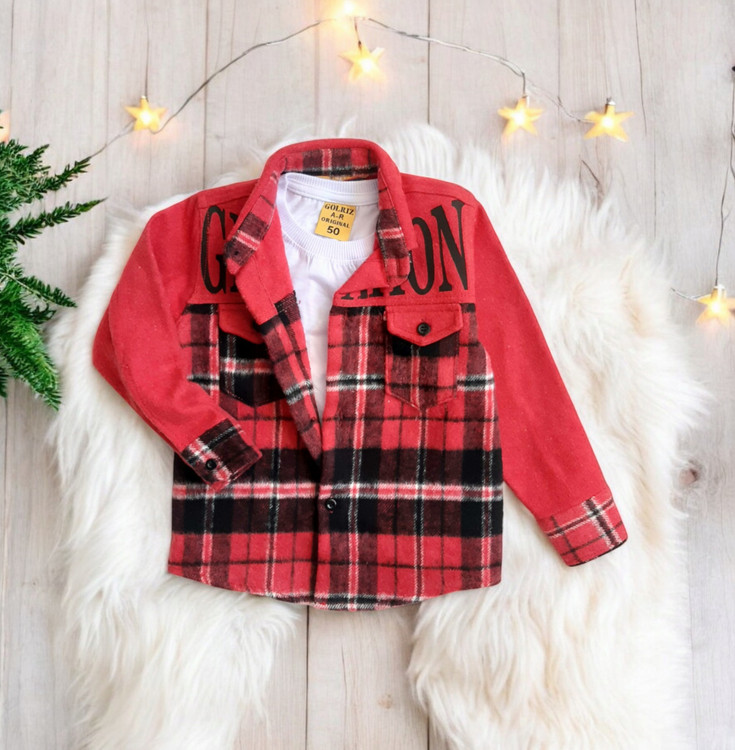 پیراهن کودکانه پشمی ترک با طراحی مجلسی و ضخیم